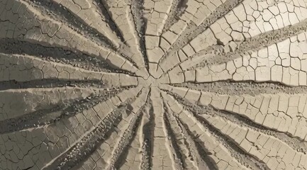 Time-Lapse: Dry Earth Transformations and Tire Marks showing arid texture changes over time, - Powered by Adobe