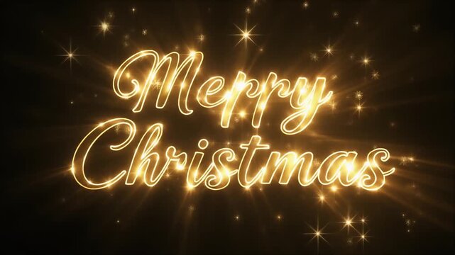 Beautiful festive animation with magical, shining golden letters and firefly effects. Perfect for sharing holiday cheer!