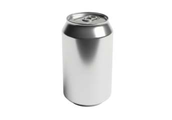 Aluminum can isolated on transparent background, a container for beverage and drinks
