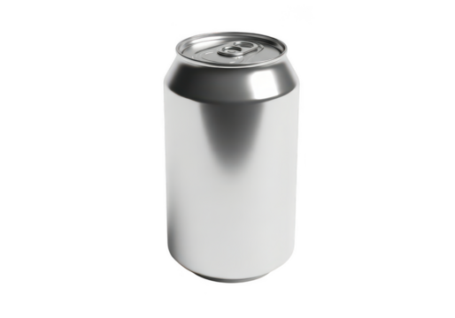 Aluminum can isolated on transparent background, a container for beverage and drinks