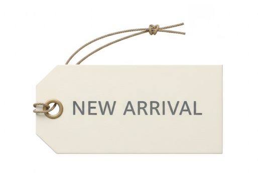 New arrival tag isolated on transparent background, a message for new products - Powered by Adobe