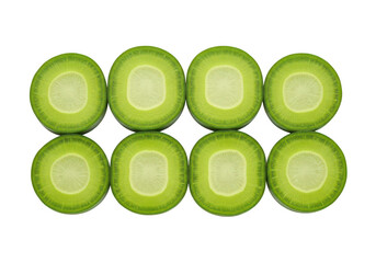 Sliced kohlrabi isolated on transparent background, a healthy and fresh vegetable