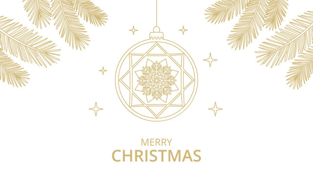 Elegant gold luxury christmas background vector, minimalist holiday banner template design.