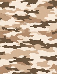 Close-up of a seamless camouflage pattern in various shades of brown