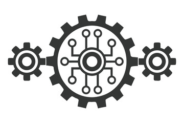 Interconnected gears with a circuit board design illustrates industrial technology integration perfectly for diverse creative projects