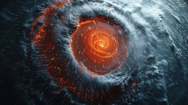 A red spiral galaxy in motion provides a fractal pattern texture for a space backdrop design - Powered by Adobe