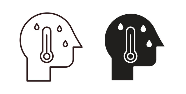 Fever icon concept. Glyph vector illustration isolated. Simple solid style.