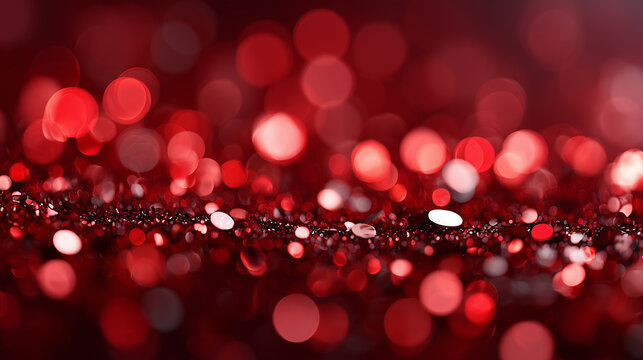 cinematic red bokeh background, soft warm crimson lights, luxurious festive blur, top view, copy space
