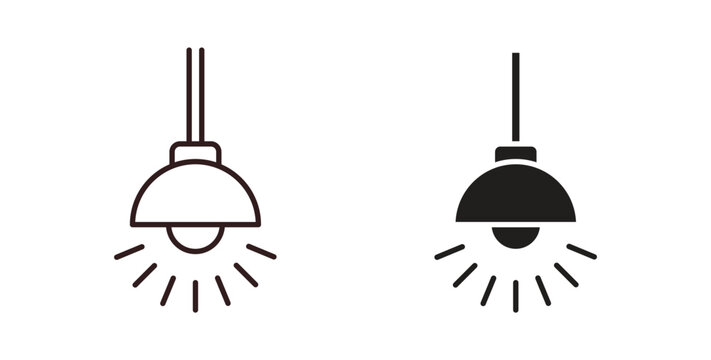 Hanging light icon concept. Glyph vector illustration isolated. Simple solid style.