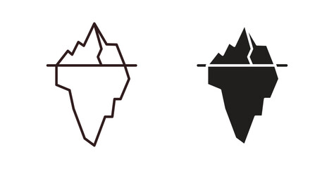 Iceberg icon concept. Glyph vector illustration isolated. Simple solid style. © Opps