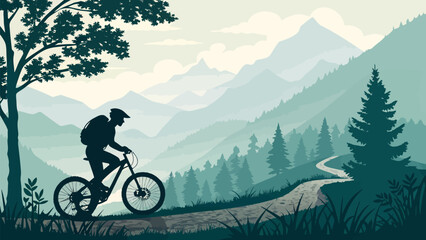 Thrilling mountain bike adventure through scenic trails, conquer nature with passion and enjoy the freedom of exploration, a perfect outdoor lifestyle