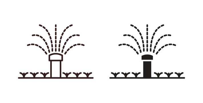 Lawn sprinkler icon concept. Glyph vector illustration isolated. Simple solid style.