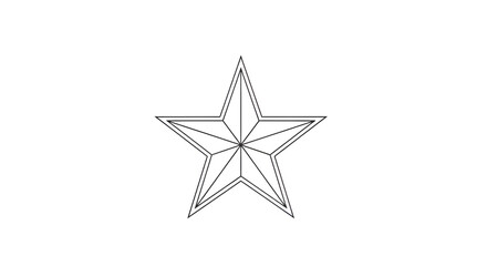 Star outline icon isolated on transparent background