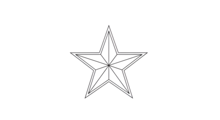 Star outline icon isolated on transparent background