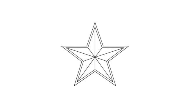 Star outline icon isolated on transparent background