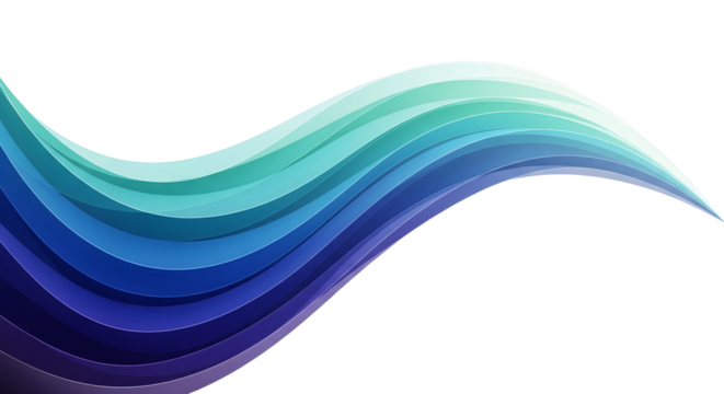 Abstract flowing lines isolated on transparent background