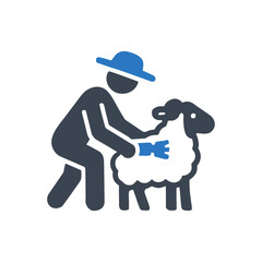 Farmer Grooming Sheep icon