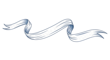 Elegant ribbon banner isolated on transparent background