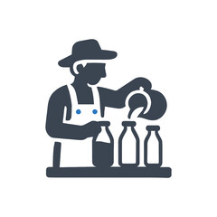 Farmer Bottling Milk icon