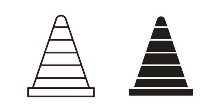 Road cone icon concept. Glyph vector illustration isolated. Simple solid style.