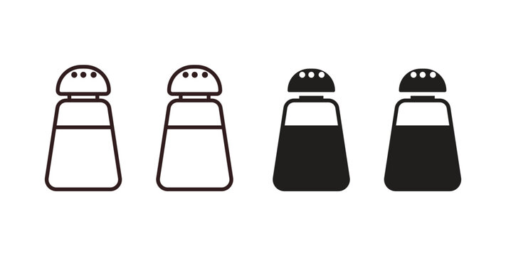 Salt and pepper shakers icon concept. Glyph vector illustration isolated. Simple solid style.