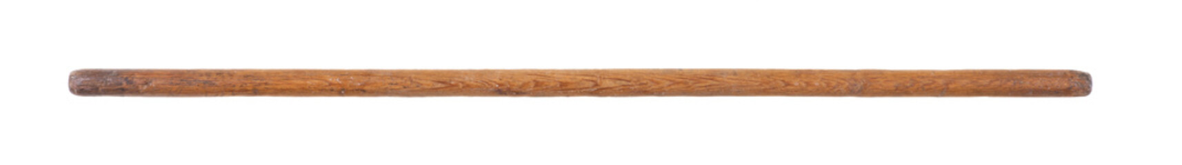 Old long wooden stick isolated on white background