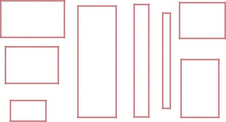 Grid of Red-Outlined Rectangles in Varying Sizes