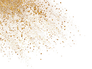 Golden shimmer glitter with sparkling light effect on transparent background perfect for adding a touch of luxury and festive cheer to any graphic design and decoration projects