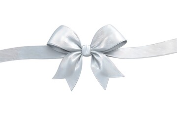 Naklejka premium Silver gray ribbon bow tying present decoration