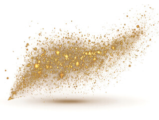 Golden sparkling dust texture on transparent background abstract glitter shimmering sequins light burst decorative element gold burst shiny sparkling texture