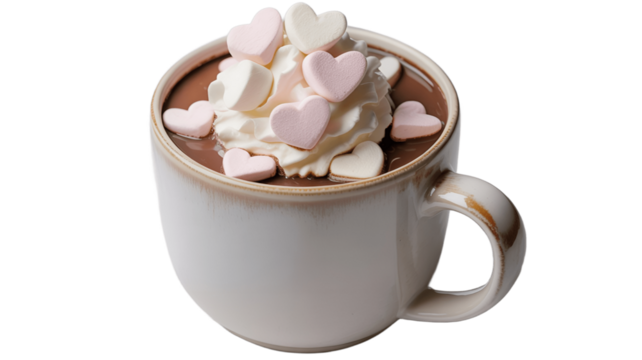 A cozy mug of hot chocolate with marshmallows.