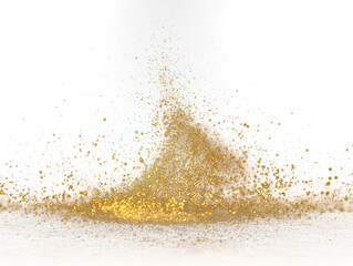 Golden sparkling dust texture on transparent background abstract glitter shiny glittering sequins light burst decorative element gold burst shimmering shimmering dust