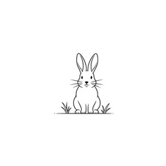 Cute bunny rabbit silhouette illustration
