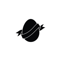 Easter egg with ribbon silhouette