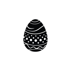 Ornate easter egg silhouette with decorative patterns