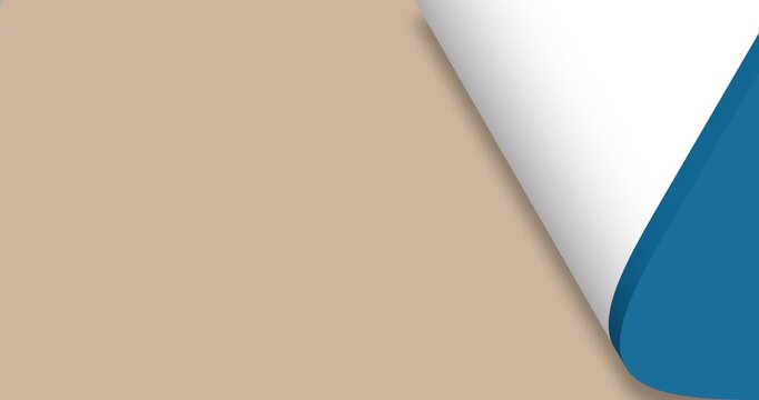 Close up of flipping colorful pages. Animated color sheets of paper. Blue, gray, dark blue, beige backgrounds. Blank 3D mockup for text presentation, advertising, website. 4K video graphic motion