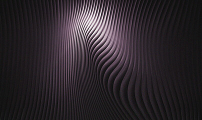 Dark Purple Abstract Wavy Vertical Lines Texture Background Dim Lighting Grainy 3D Rendering Backdrop Wallpaper Design