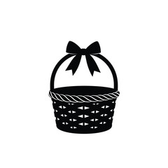 Woven basket with bow silhouette