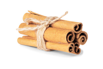 a bunch of cinnamon sticks on a white background