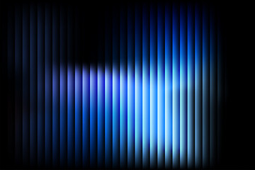 Abstract vertical blue light streaks and lines creating a futuristic glowing digital pattern on black background