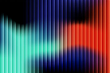 Abstract vertical stripes of vibrant teal blue and fiery red with blurred shapes creating a dynamic modern background