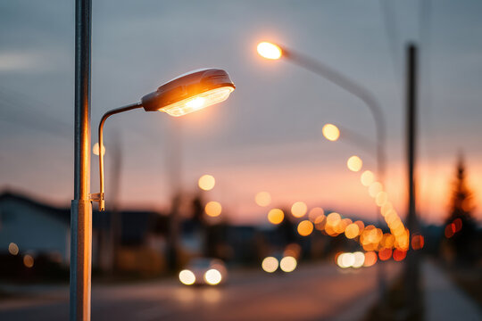 Serene waterfront sunset with illuminated lanterns