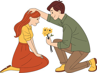 Sweet tender moment digital couple art