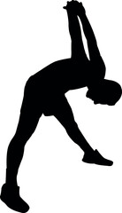 a man making exercise, silhouette vector