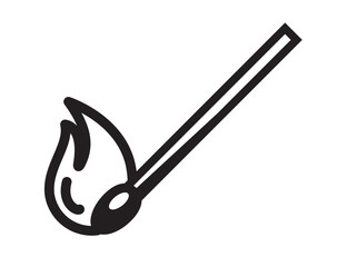 Fototapeta premium Lit Matchstick with Flame - Stock Icon