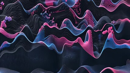 Abstract 3D Digital Wave Patterns: Vibrant Gradient Texture Art for Modern Creative Design