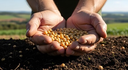 farmer holding soy
