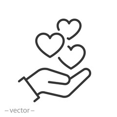 Hearts in Hand Icon Vector Illustration