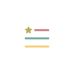 Obraz premium Icon of New Year Resolution List with Star and Colorful Lines 