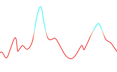 Business. Marketing. PNG. Market trend line shifting, gradient blue to red. Key price movements. Trading content, crypto analytics, financial blogs, market education, presentations, investment visuals